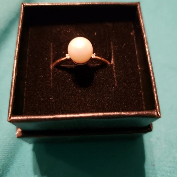 Size 7.5 14K rose gold pearl ring - Picture 3 of 3